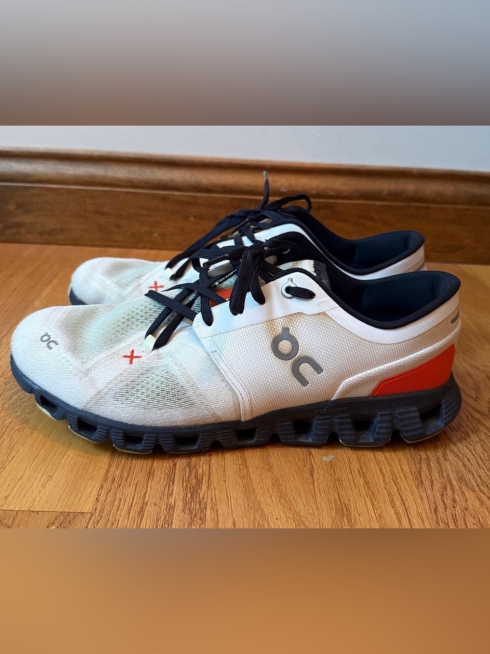 On Running Men's Athletic Shoes - White with Black & Red